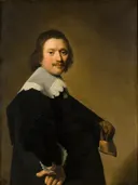 Portret van een heer van Johannes Cornelisz Verspronck: portret met mannen