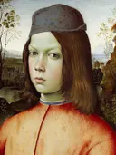 Portret van een jongen van Pinturicchio: portret met man