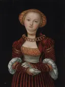 Portret van een vrouw van Lucas Cranach the Elder: portret met kapje en vrouwen