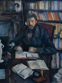 Portret van Gustave Geffroy van Paul Cézanne: portret met man
