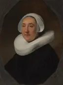 Portret van Haesje Jacobsdr van Cleyburg van Rembrandt van Rijn: portret