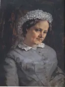 Portret van madame Proudhon van Gustave Courbet: portret met vrouwen