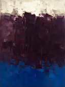 Abstract landschap in pruim en kalkwit