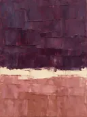 Abstract schilderij met het paletmes in pruim en oud roze