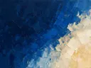 Abstract landschap in pruisisch blauw en kalkwit