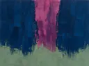 Abstract landschap in pruisisch blauw en magenta