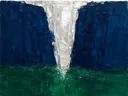 Abstract landschap in pruisisch blauw en zilverwit