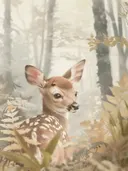 Reekalfje tussen herfstbladeren in het bos