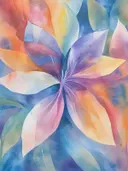 Abstracte stervormige bloem met regenboogkleurige bloembladen
