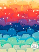 Schilderij van regenboog katten patroon