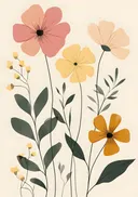 Retro-stijl illustratie van een bloementuil