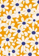 Retro patroon van witte madeliefjes op geel
