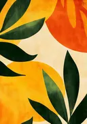 Retro-stijl schilderij van een oranje bloem