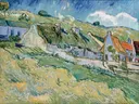 Rieten daken en huizen van Vincent van Gogh: landschap met hut