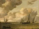 Riviermonding met zeilschepen van Jan van Goyen