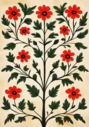 Decoratief schilderij van rode anemonen