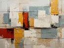 Abstract grafisch schilderij in rood en zwart