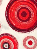 Abstract schilderij met rode stippen mandala cirkels