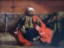 Rokende Turk op een divan van Eugène Delacroix: portret met roken, mannen en sabel