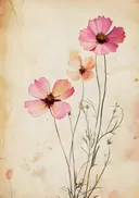 Schilderij van romantische roze bloemen