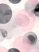 Ronde vormen in zachtroze en grijs, abstract schilderij