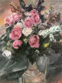 Roses van Lovis Corinth: stilleven met rozen