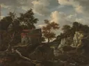Landschapsschilderij 'Rotsachtig Landschap' naar Jacob van Ruisdael