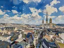 Rouen, kathedraal in paletmes, schilderij van Rouen