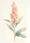 Aquarel van een roze bloemaar