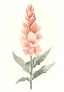 Aquarel van een roze bloementros