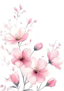 Aquarel van roze bloesemtak