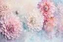 Roze en crèmekleurige chrysanten in reliëftextuur