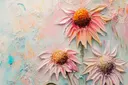 Roze coneflowers met kegelvormig hart in reliëf