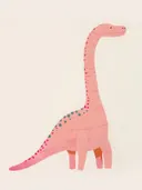 Schilderij van een roze dinosaurus, kinderkamer decoratie