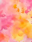 Roze en oranje aquarelwassing, abstract schilderij