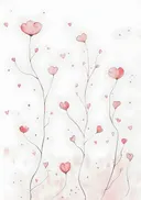 Illustratie van roze hartvormige bloemen