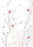 Illustratie van roze hartbloemen aan takken