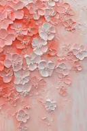 Roze en witte hibiscusbloemen in cluster met reliëf-textuur