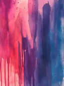 Abstract schilderij met verticaal kleurverloop van roze naar marineblauw