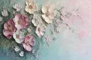 Roze pioenrozen met gouden hart op teal-groene achtergrond