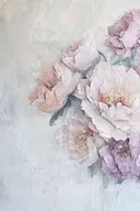 Roze pioenrozen geschilderd met dikke reliëf-textuur