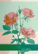 Schilderij van roze rozen