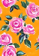 Patroon schilderij van roze rozen