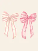 Illustratie van twee roze decoratieve strikken met streeppatroon