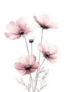 Aquarel van roze wildbloemen takje