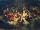 Rudolf van Habsburg in levensgevaar van Leopold Loeffler: figuren