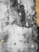 Industrieel abstract schilderij met betontextuur en goud