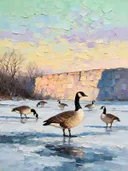 Samenkomst in de schaduw, schilderij met verschillende dieren