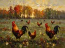 Samenkomst in het bos, schilderij met verschillende dieren