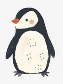 Schilderij van een pinguïn voor de kinderkamer